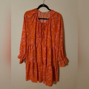 Haptics Floral Orange and Pink Dress